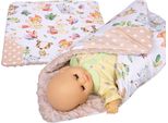 Fascia Per Bambole Con Tasche Bobo Coperta Per Bambole In Cotone E Minky - Animali Da Favola