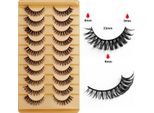 Inf Set Ciglia Finte Voluminose 5D - Effetto Drammatico, Riutilizzabili, 10 Paia