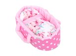 Mini Portatore Per Bambole Fino A 26 Cm Marsupio Per Bambole Piccole - Animali Da Favola - Fiori Rosa