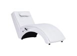 Chaise Longue Da Massaggio Con Cuscino In Ecopelle Bianca