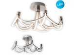 Näve LED Deckenleuchte "Festos", Silber (Silberfarben), 1, Ø 60Cm H: 30Cm, 1 Stk., Leuchten, Krone, In 3-Stufen Dimmbar, Nickelmatt, WarmweißE Led, D: 60Cm, LED Deckenleuchte