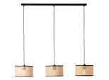 Brilliant Pendelleuchte "Wiley", Schwarz (Schwarz, Holzfarbend), 3, H: 125Cm, 1 Stk., Leuchten, HäNgelampe 3Flg Schwarz/Holzfarbend, Pendelleuchte
