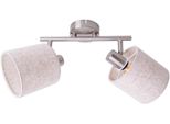 Näve Deckenleuchte "Maron", Beige (Natur), 2, Ø 12Cm H: 20,7Cm, 1 Stk., Leuchten, 2Er Deckenleuchte, Wandleuchte, Spot, 2Xe14 Max. 40W, Metall/Textil, Deckenspot