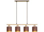 NÄVe Pendelleuchte "Maron", Braun, 4, 1 Stk., Leuchten, 4Er Pendel, E14 Max. 40W, Braun/Gold/Satin-Nickel, Stahl/Textil, Pendelleuchte