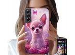 Custodia Per Samsung Galaxy S21 - Simpatico Chihuahua Su Sfondo Rosa Con Fiori
