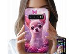 Custodia Per Samsung Galaxy S10 - Simpatico Chihuahua Su Sfondo Rosa Con Fiori