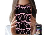 Custodia Per Samsung Galaxy S10 Plus - Nastro Nero E Rosa Con Fiocchi