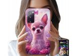 Custodia Per Samsung Galaxy S20 Fe - Simpatico Chihuahua Su Sfondo Rosa Con Fiori