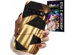 Custodia Per Samsung Galaxy S10 Plus - Design Elegante Oro + Pellicola Idro