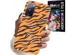 Custodia Per Samsung Galaxy S20 Lite - Cover Posteriore A Strisce Di Tigre + Vetro