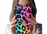 Custodia Per Samsung Galaxy S20 Lite - Vetro Posteriore Colorato Con Stampa Leopardo Arcobaleno