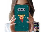 Custodia Per Samsung Galaxy S10E - Renna Su Sfondo Verde Disegni Natalizi