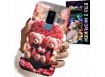 Custodia Per Samsung Galaxy S9 Plus - Rosa Orsetto Famiglia Cuore + Lamina