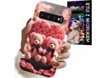 Custodia Per Samsung Galaxy S10 Plus - Rosa Orsetto Famiglia Cuore + Lamina