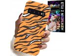 Custodia Per Samsung Galaxy S10 - Cover Posteriore A Strisce Di Tigre + Pellicola