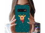 Custodia Per Samsung Galaxy S10 Plus - Renna Su Sfondo Verde Disegni Natalizi
