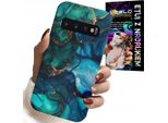 Custodia Per Samsung Galaxy S10 Plus - Design Del Retro In Marmo Blu Verde