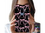 Custodia Per Samsung Galaxy S9 Plus - Nastro Nero E Rosa Con Fiocchi