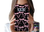 Custodia Per Samsung Galaxy S10E - Nastro Nero E Rosa Con Fiocchi