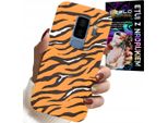 Custodia Per Samsung Galaxy S9 Plus - Cover Posteriore A Strisce Di Tigre + Pellicola