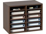 Vaschette Portadocumenti Vintage Brown Organizzatore In Mdf A 12 Scomparti - 520 X 305 X 410 Mm - Vaschetta Portadocumenti Da Tavolo, Portadocumenti - Archiviazione Di Documenti In Ufficio, A Casa, A Scuola, Ecc.