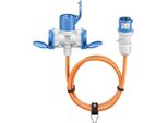 Goobay 76266 Cavo Adattatore Cee, Da Spina Cee A 1X Accoppiamento Cee E 2X Accoppiamento Con Contatto Di Terra, 10 M, 10 M, Arancione - Cavo Da Campeggio Per Aree Esterne, 16 A / 230 V