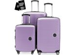 Hauptstadtkoffer Mitte - Set Di Valigie 3 Misure + Etichetta Digitale Per Bagagli, Trolley Da Viaggio Con Espansione Xl Set Di Valigie Bagaglio Da Stiva, Lilla