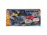 Hot Wheels Racing Formel 1 Grand Prix Trackset, Rennbahn Mit 3 Die-Cast Spielzeugautos Im MaßStab 1:64