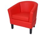 Lounge-Sessel MCW-O17, Sessel Clubsessel Cocktailsessel, Mvg-Zertifiziert Kunstleder ~ Rot
