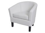 Lounge-Sessel MCW-O17, Sessel Clubsessel Cocktailsessel, Mvg-Zertifiziert Kunstleder ~ Weiß