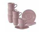 Seltmann Weiden Henkelbecher Mit Untertassen Beat Color Glaze 350 Ml 6Er Set