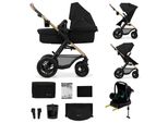 Kinderkraft Moov 2 Air - Passeggino 4-In-1 - Navicella, Passeggino E Mink Pro I-Size - Ruote Gonfiabili - Capottina UPF50+ - Fino A 27 Kg - Zwart