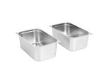 Vidaxl Contenitori Gastronorm 2 Pz Gn 1/1 200 Mm Acciaio Inox