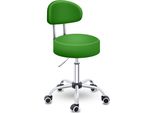 Sgabello Rotante Tresko® Con Schienale 150 Kg Verde | Sgabello Da Lavoro Regolabile In Altezza 46-58 Cm | Sgabello Girevole Con Rotelle | Sgabello Per Ufficio Sedia Girevole Sgabello Cosmetico