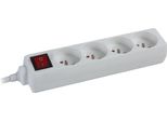 Presa 4 Vie Con Interruttore - Cavo Da 1,5 M - Bianco - Presa Francese