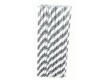 Bristol Novelty - Con Strisce - Cannucce Monouso, Carta 24-Pack BN2887 (Taglia Unica) (Argento/Bianco)