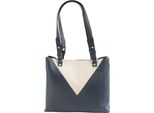 Eastern Counties Leather - Borsa "Alice"", Inserto A Contrasto, Pelle EL358 (Taglia Unica) (Blu Navy/Avorio)"