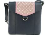 Eastern Counties Leather - Borsa Da Donna "Janie"", Pelle EL387 (Taglia Unica) (Blu Navy/Rosa)"