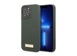 Guess Guhmp13Lspla Iphone 13 Pro / 13 6.1 Verde/Khaki Custodia Rigida In Silicone Logo Plate Magsafe