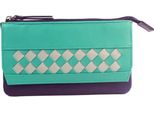 Pelle Delle Contee Orientali - Portafoglio In Pelle "Lillian"" Diamond Per Donna EL438 (Taglia Unica) (Viola/Verde Giada)"