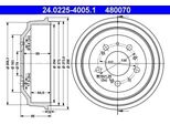 Ate 24.0225-4005.1 - Oe 4247 38 Tamburo Freno Per Ducato, Boxer