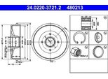 Ate 24.0220-3721.2 - Oe 60 01 547 703 Tamburo Del Freno Con Cuscinetto Ruota Per Megane I, Logan, Clio Ii, Logan I, Thalia I (Lb), Thalia Ii (Lu), Twingo I (C06), Twingo I (S06)