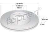 Topran 722 598 - Oe 46831041 Bremsscheibe, Vorderachse FüR Mito (955), Nemo, Stilo, Qubo, Panda, Linea, Idea, Fiorino, Doblo, Bravo, 500 (312), Bipper Tepee, Bipper (Aa)