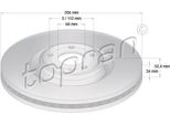 Topran 116 385 - Oe 4G0 615 301A Disco Freno, Asse Anteriore Per A6 (4G), A7 (4G), A8 (4H)