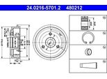 Ate 24.0216-5701.2 - Oe 4247 33 Tamburo Del Freno Con Cuscinetto Ruota Per Saxo, 106 Ii