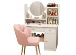 Toilette Con Specchio E Cassetti Bianca Per Il Trucco Glamour In Stile Scandinavo