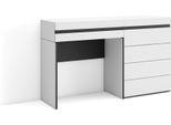 Tavolo Da Toeletta, 127X75X35Cm, Con Cassetto, Cassettiera, Bianco