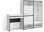 Consolle Ingresso, 190X35X145Cm, Con Cassetto, Scarpiera, Armadio Aperto, Bianco
