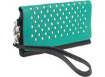 Eastern Counties Leather - Portafoglio In Pelle "Nina"" EL509 (Taglia Unica) (Nero/Turchese)"