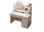 Toilette Con Specchio E Cassetti Bianca Trucco Glamour Scandinavo 100 Cm